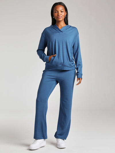 Tenderblend Malibu Oversized Micromodal Crossover V-Neck Hoodie