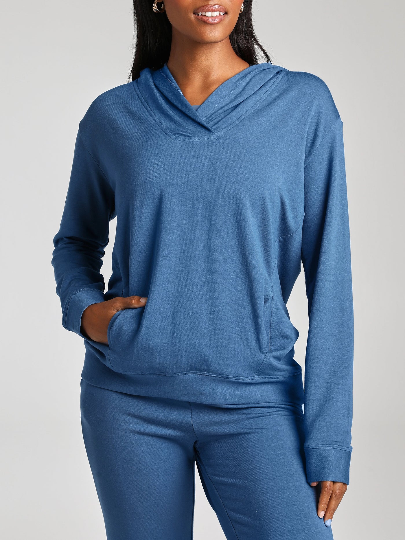 Tenderblend Malibu Oversized Micromodal Crossover V-Neck Hoodie