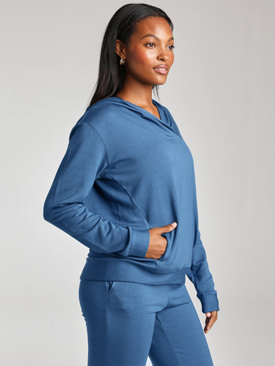 Tenderblend Malibu Oversized Micromodal Crossover V-Neck Hoodie