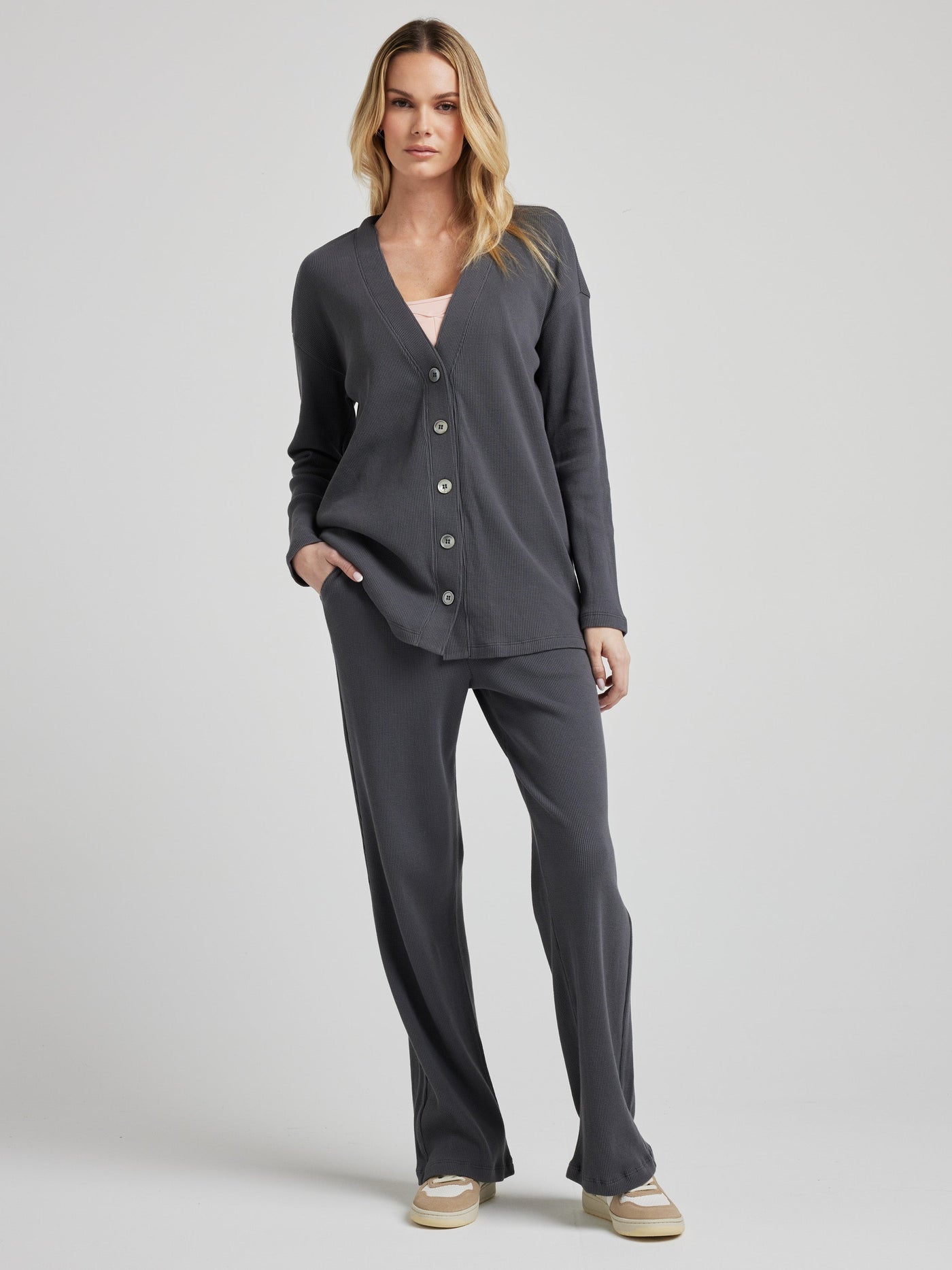 Organic Thermal Relaxed Cardigan