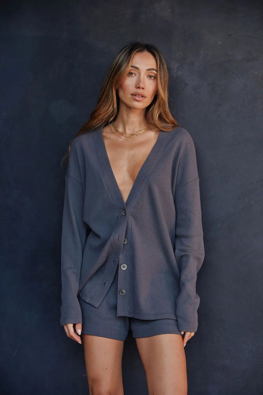 Organic Thermal Relaxed Cardigan